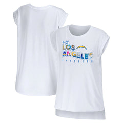 Los Angeles Chargers WEAR by Erin Andrews Women's Greetings From Muscle T-Shirt | NFL Discount