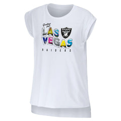 Las Vegas Raiders WEAR by Erin Andrews Women's Greetings From Muscle T-Shirt | NFL New