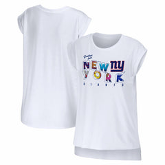 New York Giants WEAR by Erin Andrews Women's Greetings From Muscle T-Shirt | NFL Discount