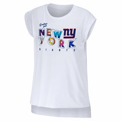 New York Giants WEAR by Erin Andrews Women's Greetings From Muscle T-Shirt | NFL Discount