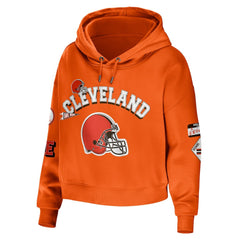 Cleveland Browns WEAR by Erin Andrews Women's Modest Cropped Pullover Hoodie | NFL Online