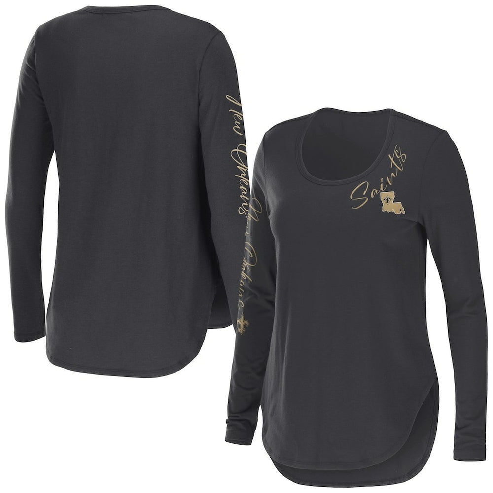 New Orleans Saints WEAR by Erin Andrews Women's Team Scoop Neck T-Shirt | NFL Online