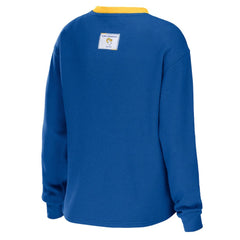Los Angeles Rams WEAR by Erin Andrews Women's Waffle Henley Long Sleeve T-Shirt | NFL New