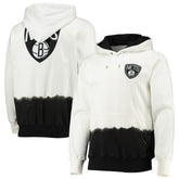 Oatmeal Brooklyn Nets FISLL Double Dribble Dip-Dye Pullover Hoodie | NBA