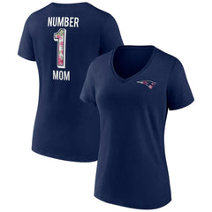 New England Patriots Women's Plus Size Mother's Day #1 Mom V-Neck T-Shirt | NFL New