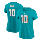 Miami Dolphins Tyreek Hill Women's Player Name & Number T-Shirt | NFL Hot