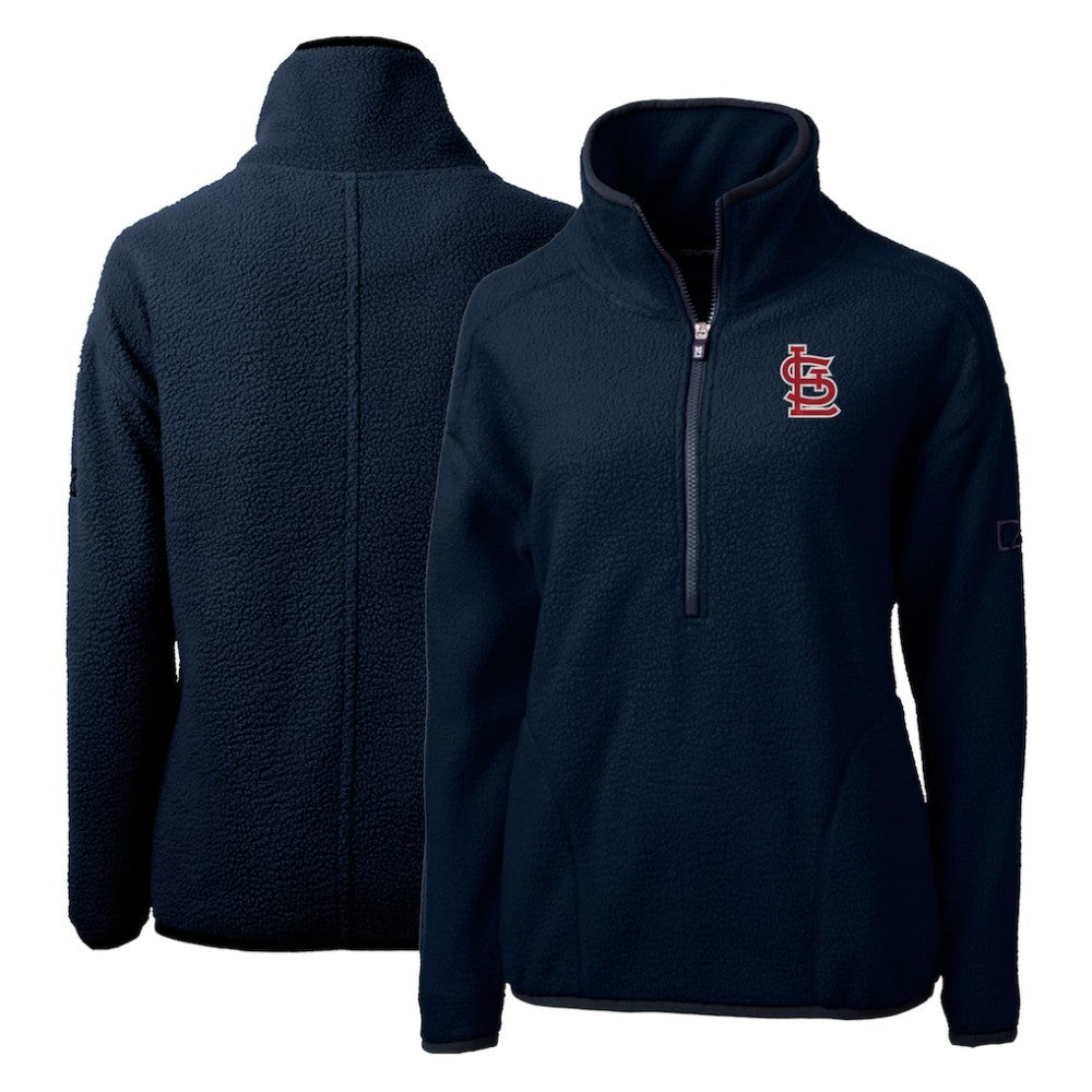 St. Louis Cardinals Cutter & Buck Women's Cascade Eco Sherpa Fleece Quarter-Zip Pullover Jacket - MLB Jackets
