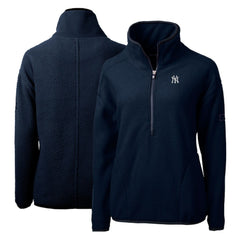 New York Yankees Cutter & Buck Women's Cascade Eco Sherpa Fleece Quarter-Zip Pullover Jacket - MLB Jackets