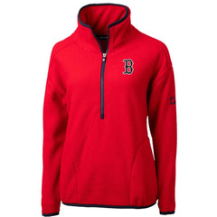 Boston Red Sox Cutter & Buck Women's Cascade Eco Sherpa Fleece Quarter-Zip Pullover Jacket - MLB Jackets