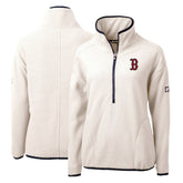 Boston Red Sox Cutter & Buck Women's Cascade Eco Sherpa Fleece Quarter-Zip Pullover Jacket - MLB Jackets