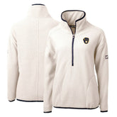 Milwaukee Brewers Cutter & Buck Women's Cascade Eco Sherpa Fleece Quarter-Zip Pullover Jacket - MLB Jackets