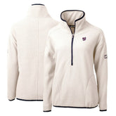 Washington Nationals Cutter & Buck Women's Cascade Eco Sherpa Fleece Quarter-Zip Pullover Jacket - MLB Jackets