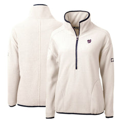Washington Nationals Cutter & Buck Women's Cascade Eco Sherpa Fleece Quarter-Zip Pullover Jacket - MLB Jackets