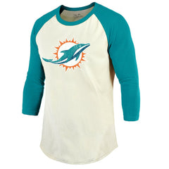 Miami Dolphins Tyreek Hill Majestic Threads Vintage Player Name & Number Raglan 3/4-Sleeve T-Shirt | NFL Discount
