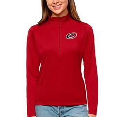 Carolina Hurricanes Antigua Women's Tribute Quarter-Zip Pullover Top - NHL Pullover