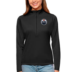 Edmonton Oilers Antigua Women's Tribute Quarter-Zip Pullover Top - NHL Pullover