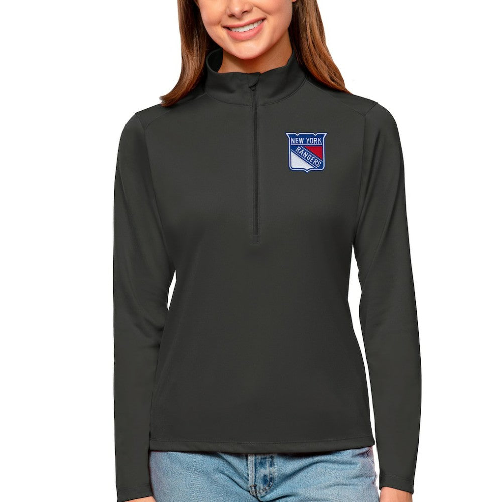 New York Rangers Antigua Women's Tribute Quarter-Zip Pullover Top - NHL Pullover