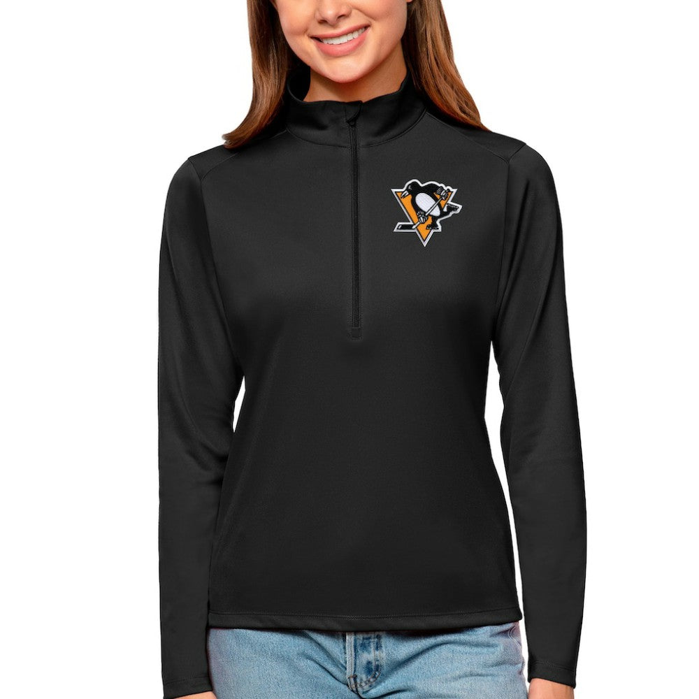 Pittsburgh Penguins Antigua Women's Tribute Quarter-Zip Pullover Top - NHL Pullover