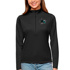 San Jose Sharks Antigua Women's Tribute Quarter-Zip Pullover Top - NHL Pullover