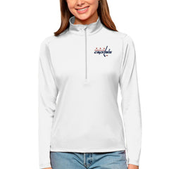 Washington Capitals Antigua Women's Tribute Quarter-Zip Pullover Top - NHL Pullover