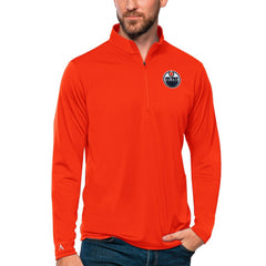 Edmonton Oilers Antigua Tribute Quarter-Zip Pullover Top - NHL Pullover