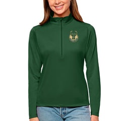 Hunter Green Milwaukee Bucks Antigua Women's Tribute Half-Zip Top | NBA