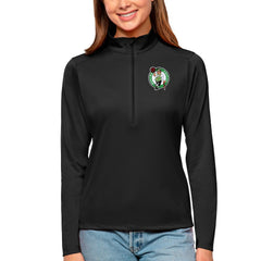 Black Boston Celtics Antigua Women's Tribute Half-Zip Top | NBA