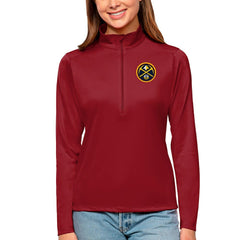 Red Denver Nuggets Antigua Women's Tribute Half-Zip Top sale | NBA