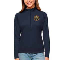 Navy Denver Nuggets Antigua Women's Tribute Half-Zip Top sale | NBA