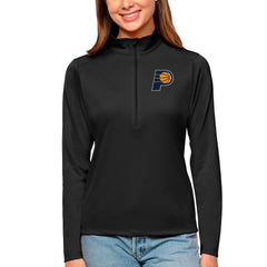 Black Indiana Pacers Antigua Women's Tribute Half-Zip Top | NBA