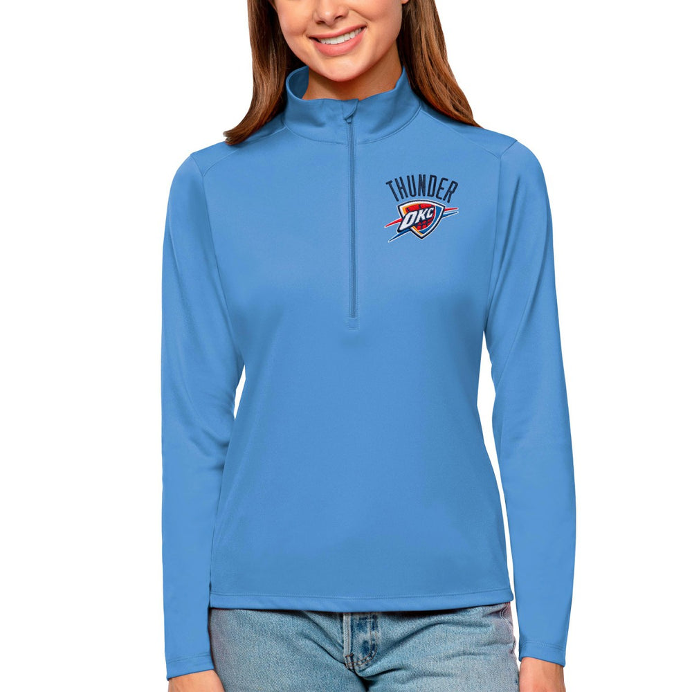 Blue Oklahoma City Thunder Antigua Women's Tribute Half-Zip Top | NBA