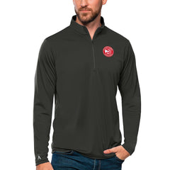 Charcoal Atlanta Hawks Antigua Tribute Quarter-Zip Pullover Top | NBA