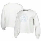 White Golden State Warriors Lusso Women's Lola Ball and Chain Pullover Sweatshirt sale | NBA