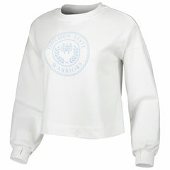White Golden State Warriors Lusso Women's Lola Ball and Chain Pullover Sweatshirt sale | NBA