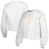 White Phoenix Suns Lusso Women's Lola Ball and Chain Pullover Sweatshirt | NBA