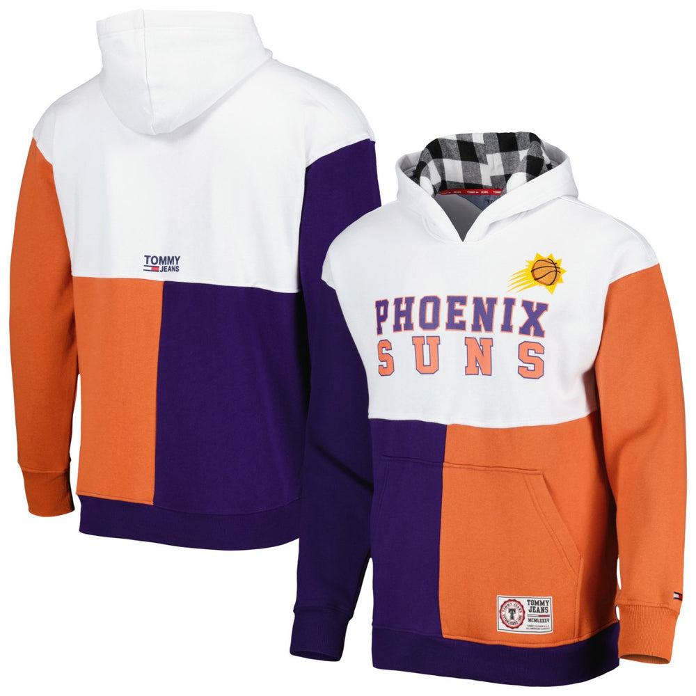 White/Purple Phoenix Suns Tommy Jeans Andrew Split Pullover Hoodie | NBA