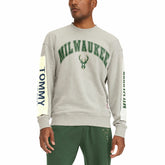 Gray Milwaukee Bucks Tommy Jeans James Patch Pullover Sweatshirt | NBA