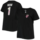 San Francisco Giants Women's Plus Size #1 Mom 2-Hit V-Neck T-Shirt - MLB T-shirts