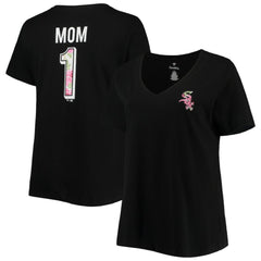 Chicago White Sox Women's Plus Size #1 Mom 2-Hit V-Neck T-Shirt - MLB T-shirts