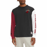 Black Miami Heat Tommy Jeans Richie Color Block Long Sleeve T-Shirt | NBA