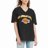 Black Los Angeles Lakers Tommy Jeans Women's Ashley V-Neck T-Shirt | NBA