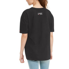 Black Brooklyn Nets Tommy Jeans Women's Ashley V-Neck T-Shirt | NBA