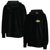 Black Los Angeles Lakers Touch Women's End Line Velour Pullover Hoodie | NBA