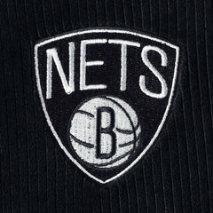 Black Brooklyn Nets Touch Women's End Line Velour Pullover Hoodie | NBA