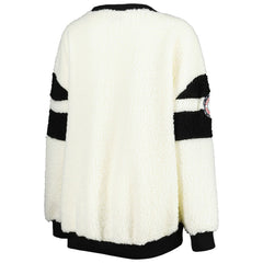 Oatmeal/Black Brooklyn Nets Tommy Jeans Women's Mindy Sherpa Pullover Sweatshirt | NBA