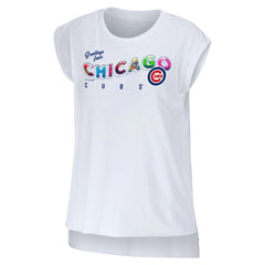Chicago Cubs WEAR by Erin Andrews Women's Greetings From T-Shirt - MLB T-shirts