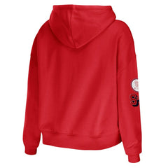 St. Louis Cardinals WEAR by Erin Andrews Women's Modest Patches Cropped Pullover Hoodie - MLB Hoodies