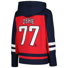TJ Oshie Washington Capitals Youth Ageless Must-Have V-Neck Name & Number Pullover Hoodie - NHL Hoodies