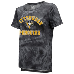 Pittsburgh Penguins Majestic Threads Women's Boyfriend Tie-Dye Tri-Blend T-Shirt - NHL T-shirts
