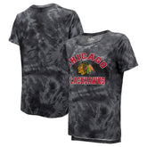 Chicago Blackhawks Majestic Threads Women's Boyfriend Tie-Dye Tri-Blend T-Shirt - NHL T-shirts
